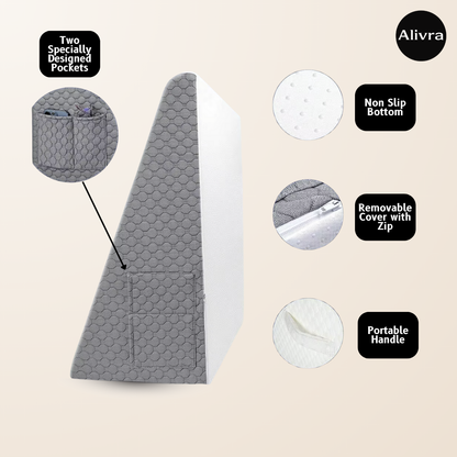 Alivra™ ElevateRest Memory Foam Wedge Pillow