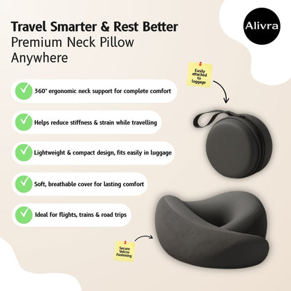 Alivra™ 360° Memory Foam Travel Neck Pillow